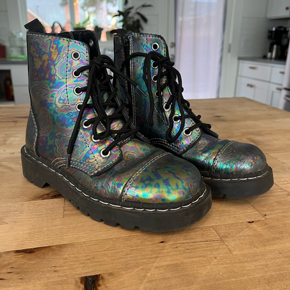 T.U.K. Anarchic Metallic combat boots